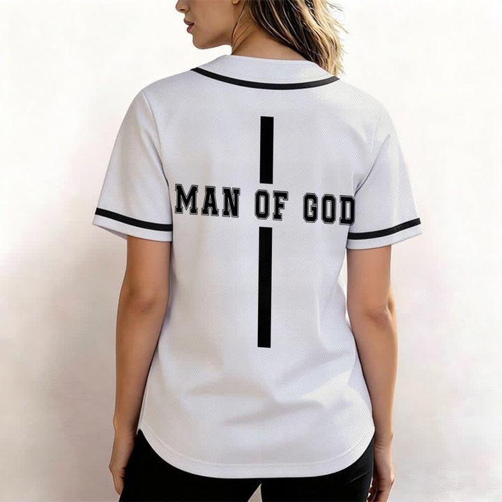 Christianartworkshop Uomo di Dio Maglia da baseball Varsity con bottoni - image 3