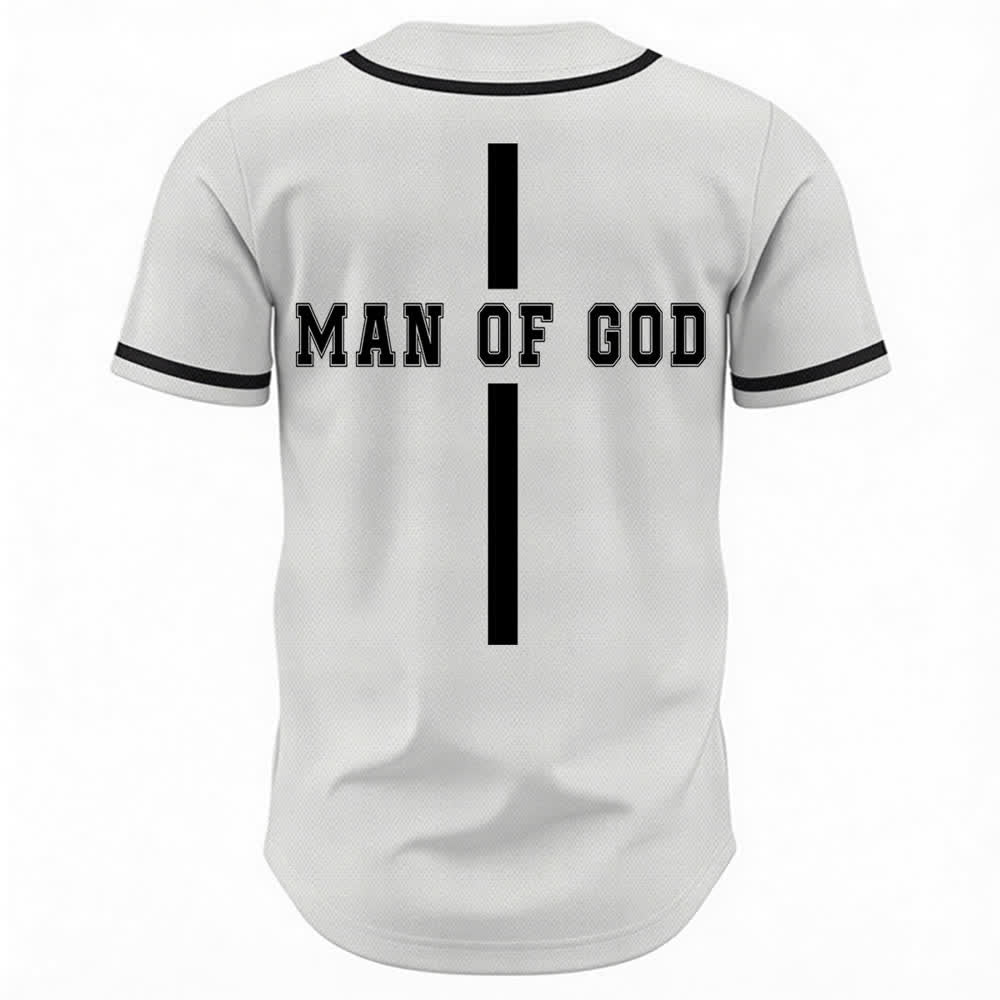 Christianartworkshop Uomo di Dio Maglia da baseball Varsity con bottoni - image 1