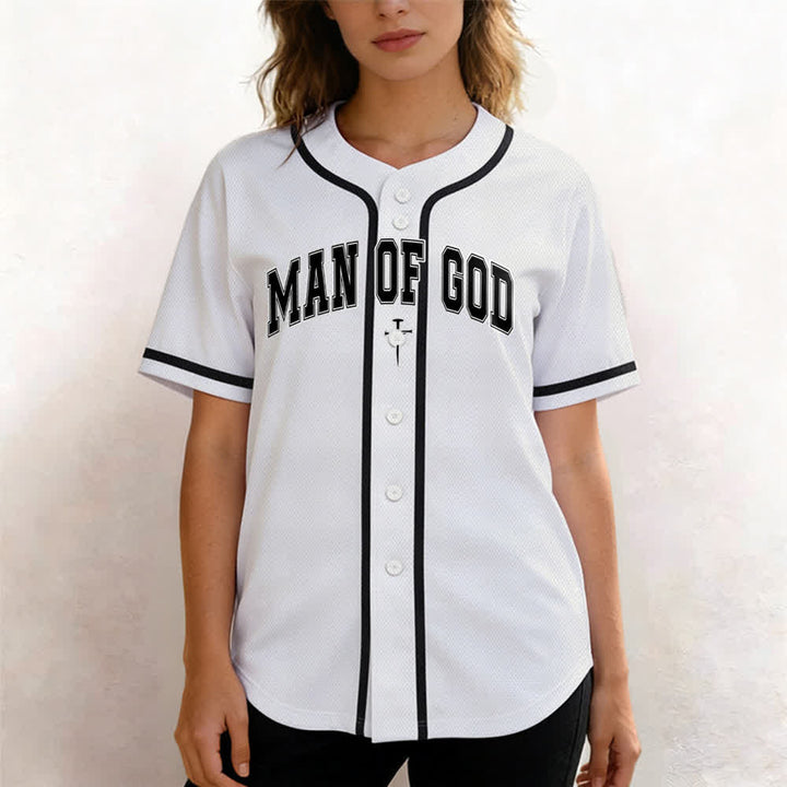 Christianartworkshop Uomo di Dio Maglia da baseball Varsity con bottoni - image 4