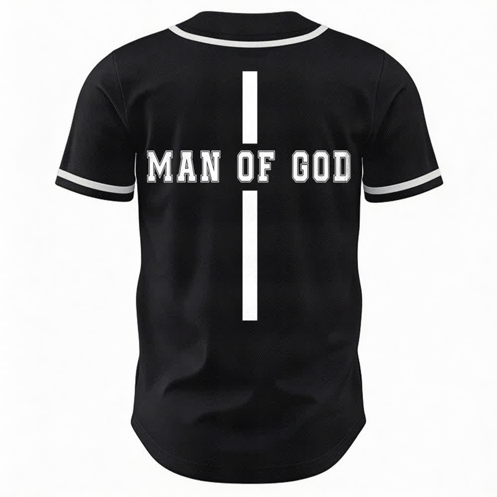Christianartworkshop Uomo di Dio Maglia da baseball Varsity con bottoni - image 8