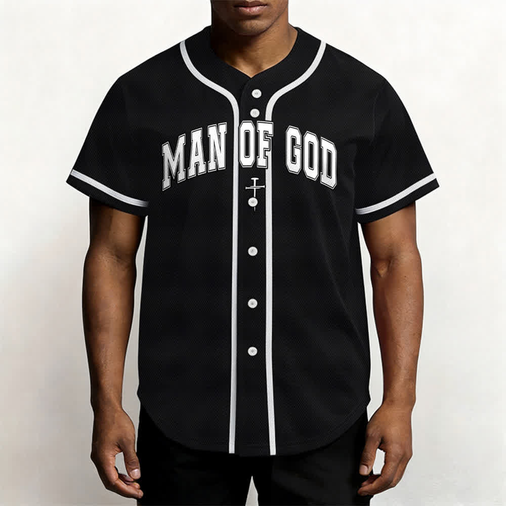 Christianartworkshop Uomo di Dio Maglia da baseball Varsity con bottoni - image 13