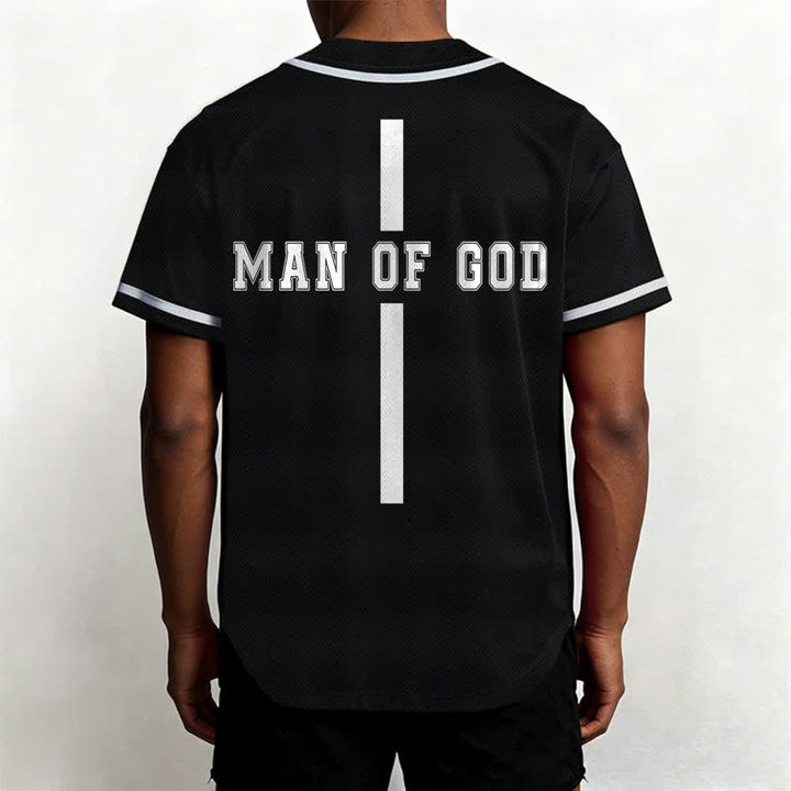 Christianartworkshop Uomo di Dio Maglia da baseball Varsity con bottoni - image 12
