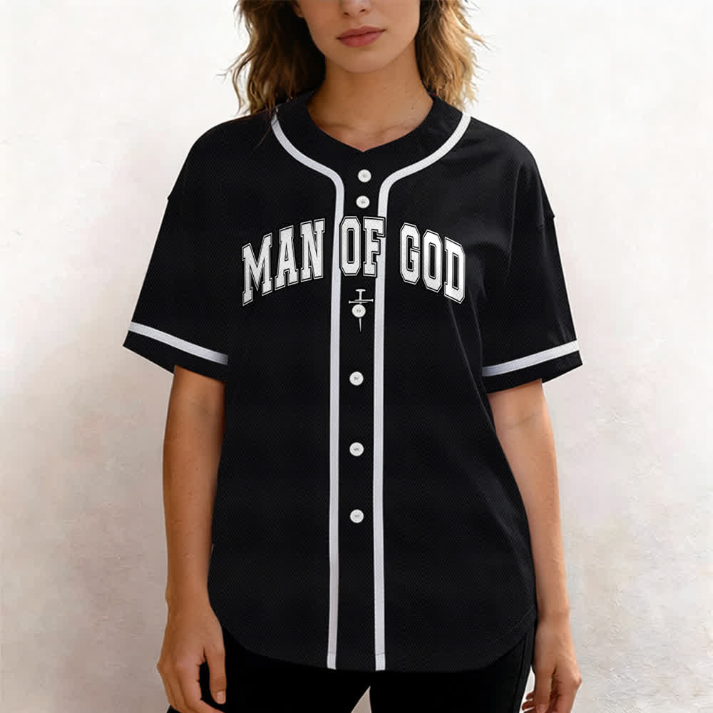 Christianartworkshop Uomo di Dio Maglia da baseball Varsity con bottoni - image 11