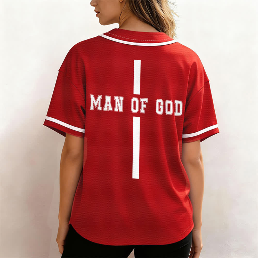 Christianartworkshop Uomo di Dio Maglia da baseball Varsity con bottoni - image 17