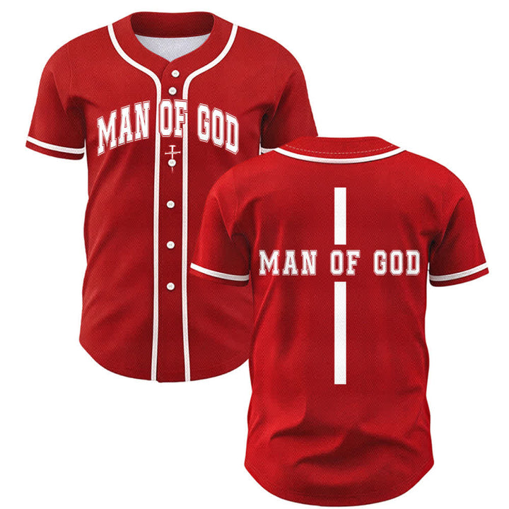 Christianartworkshop Uomo di Dio Maglia da baseball Varsity con bottoni - Rosso - 5XL - image 14