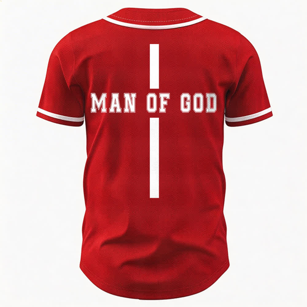 Christianartworkshop Uomo di Dio Maglia da baseball Varsity con bottoni - image 15