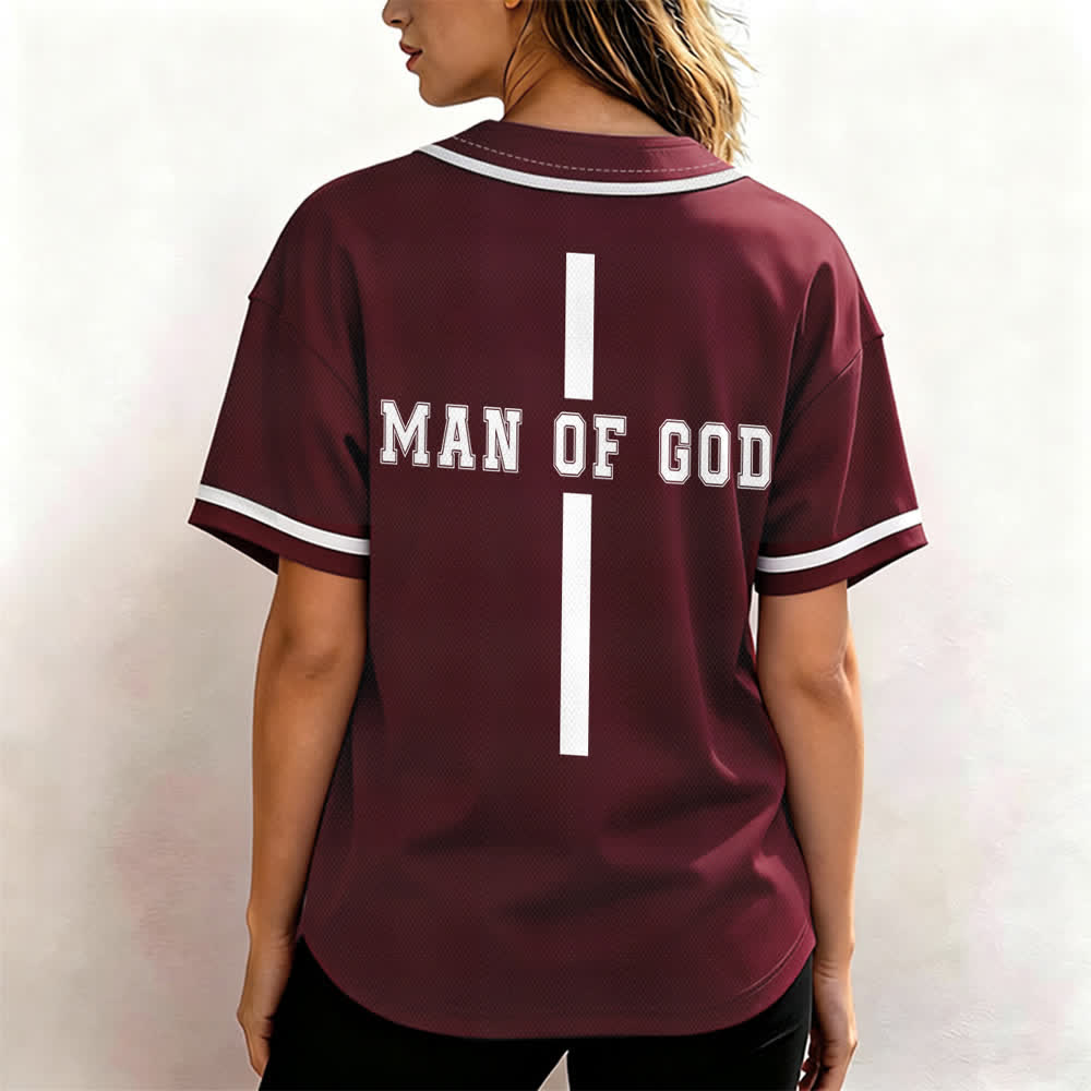 Christianartworkshop Uomo di Dio Maglia da baseball Varsity con bottoni - image 24