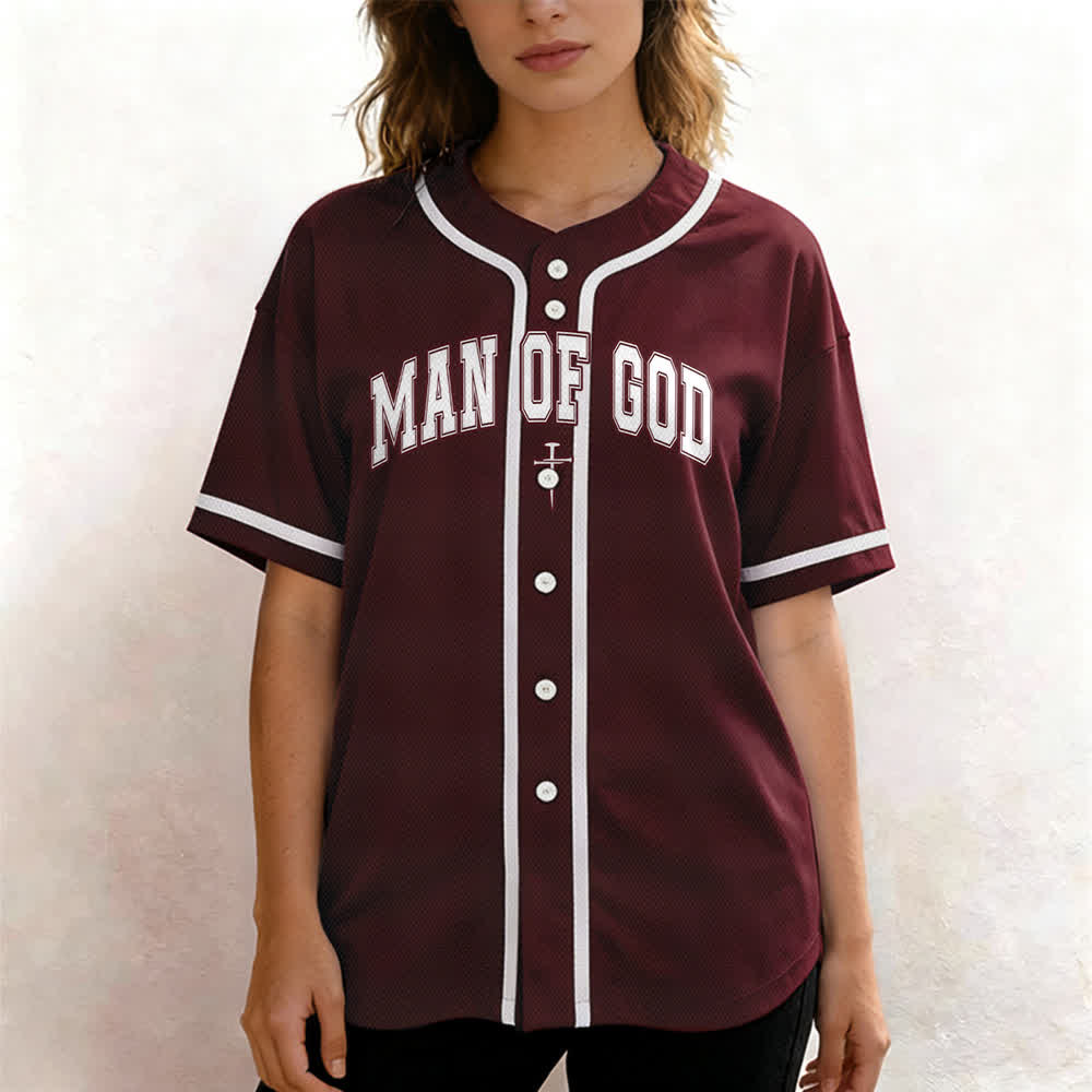 Christianartworkshop Uomo di Dio Maglia da baseball Varsity con bottoni - image 25