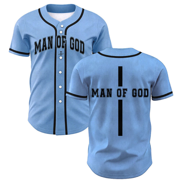Christianartworkshop Uomo di Dio Maglia da baseball Varsity con bottoni - Blu - 5XL - image 28
