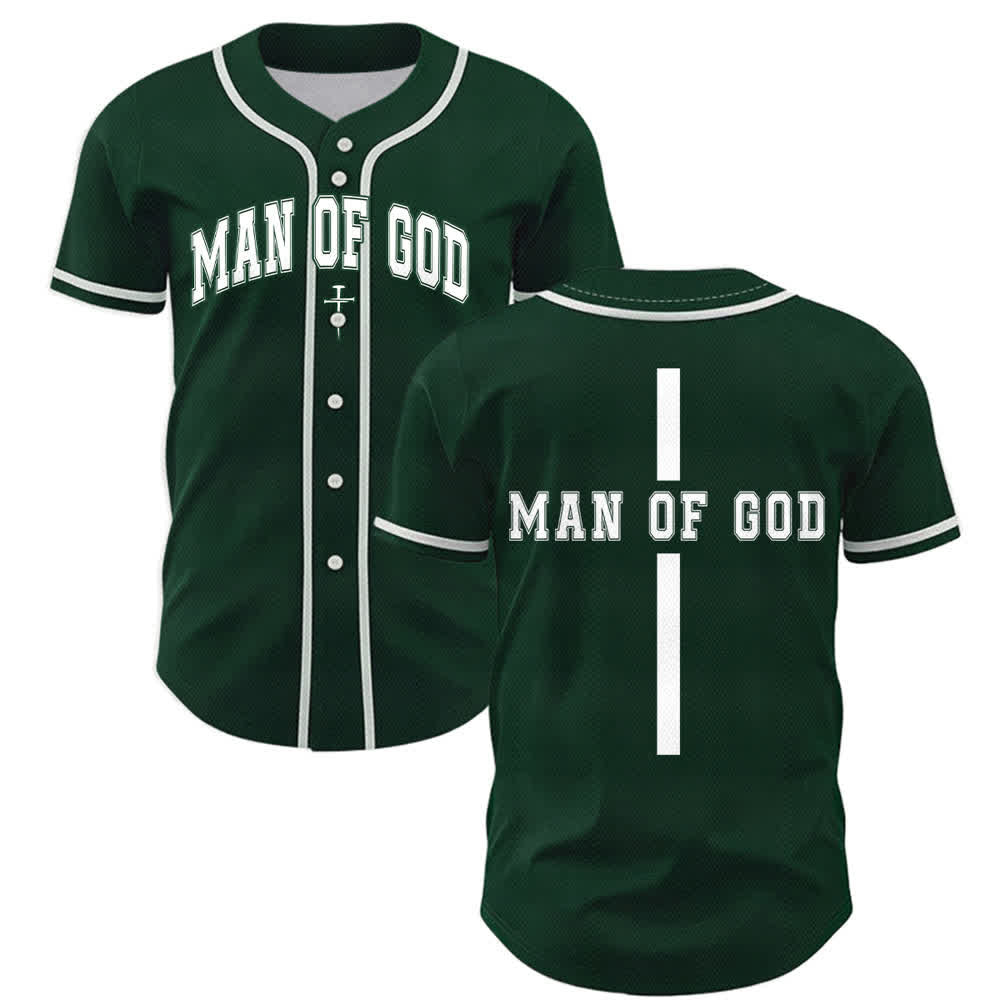 Christianartworkshop Uomo di Dio Maglia da baseball Varsity con bottoni - Verde - 5XL - image 35