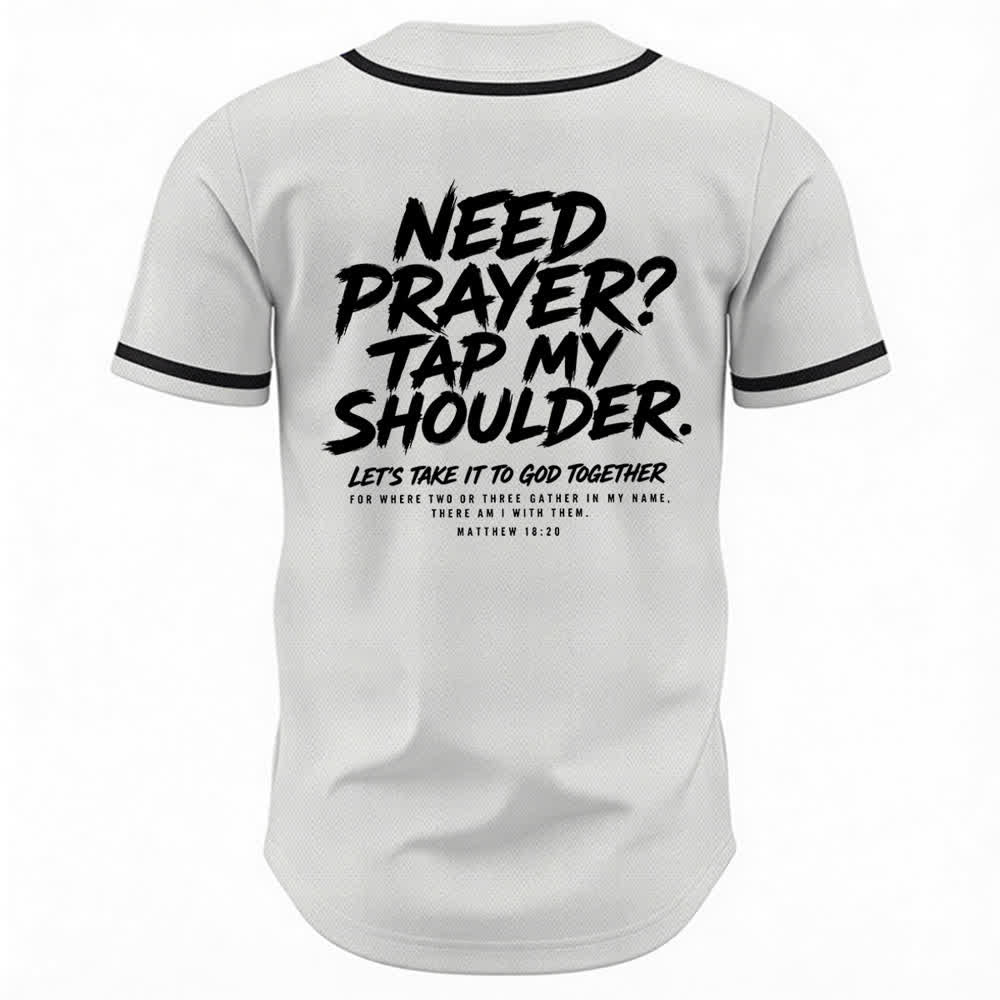 Christianartworkshop Prega Tocca la mia spalla Messaggio Maglia da baseball - image 1