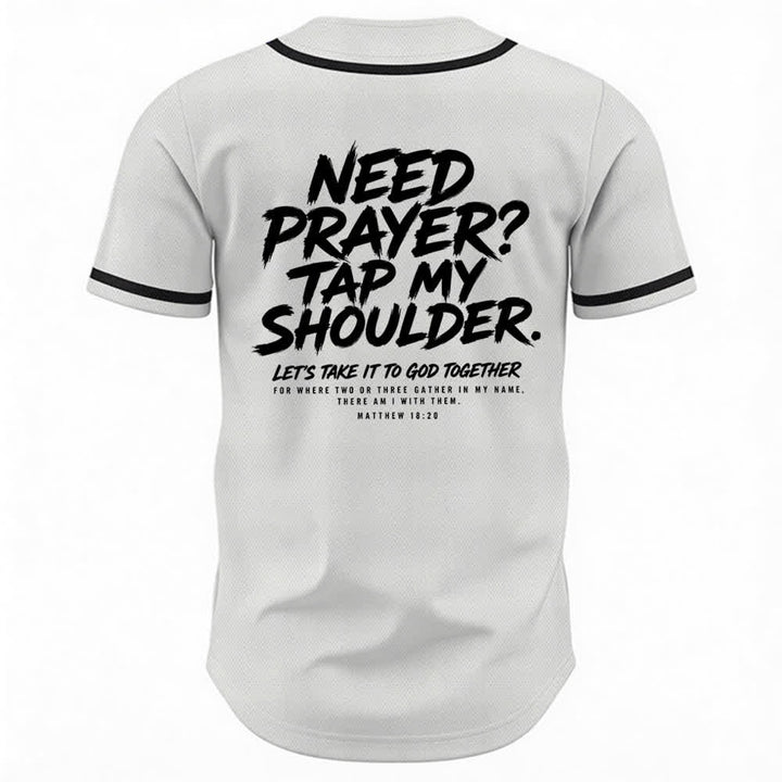 Christianartworkshop Prega Tocca la mia spalla Messaggio Maglia da baseball - image 1