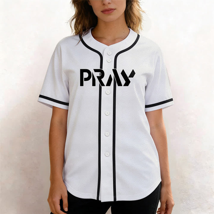 Christianartworkshop Prega Tocca la mia spalla Messaggio Maglia da baseball - image 4