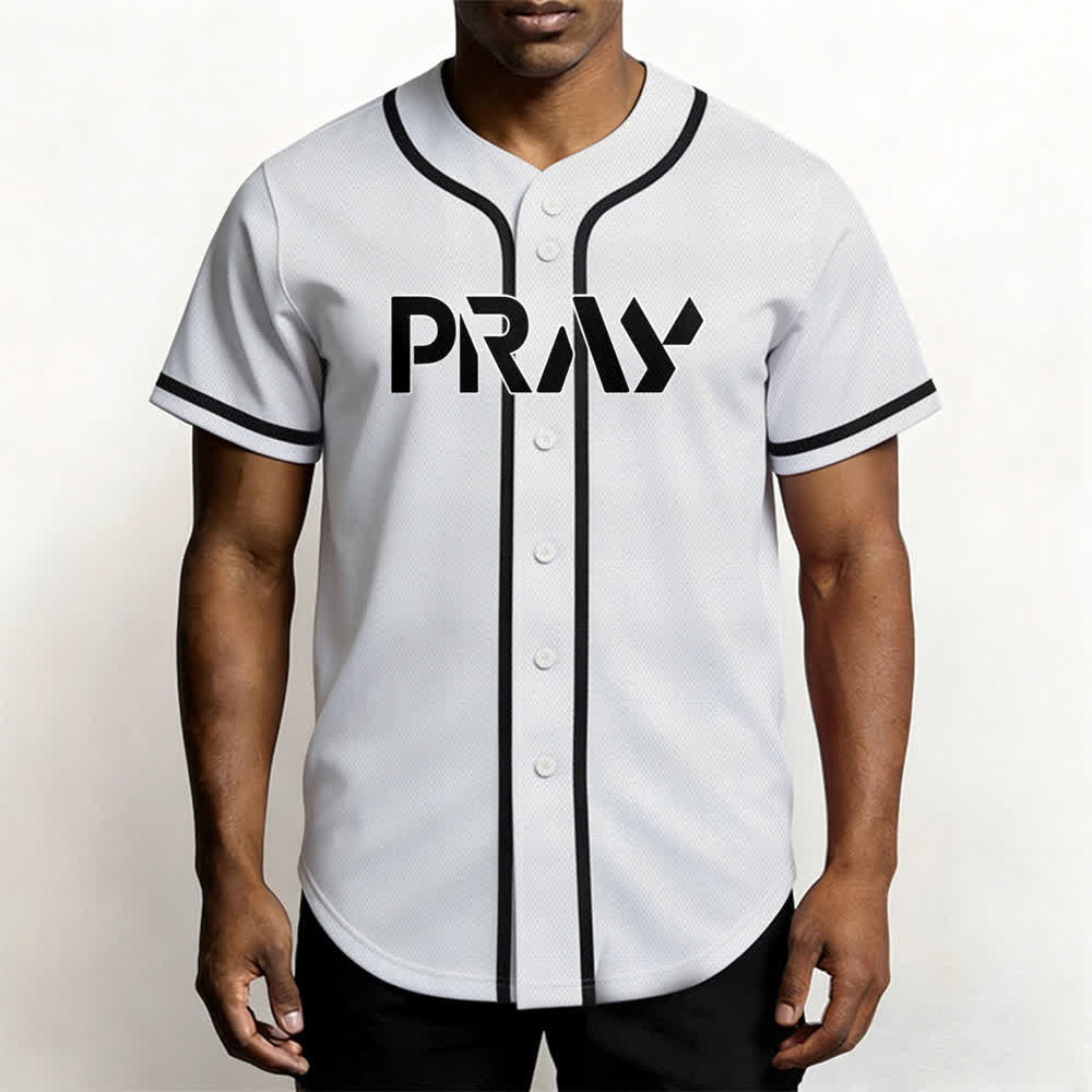 Christianartworkshop Prega Tocca la mia spalla Messaggio Maglia da baseball - image 6