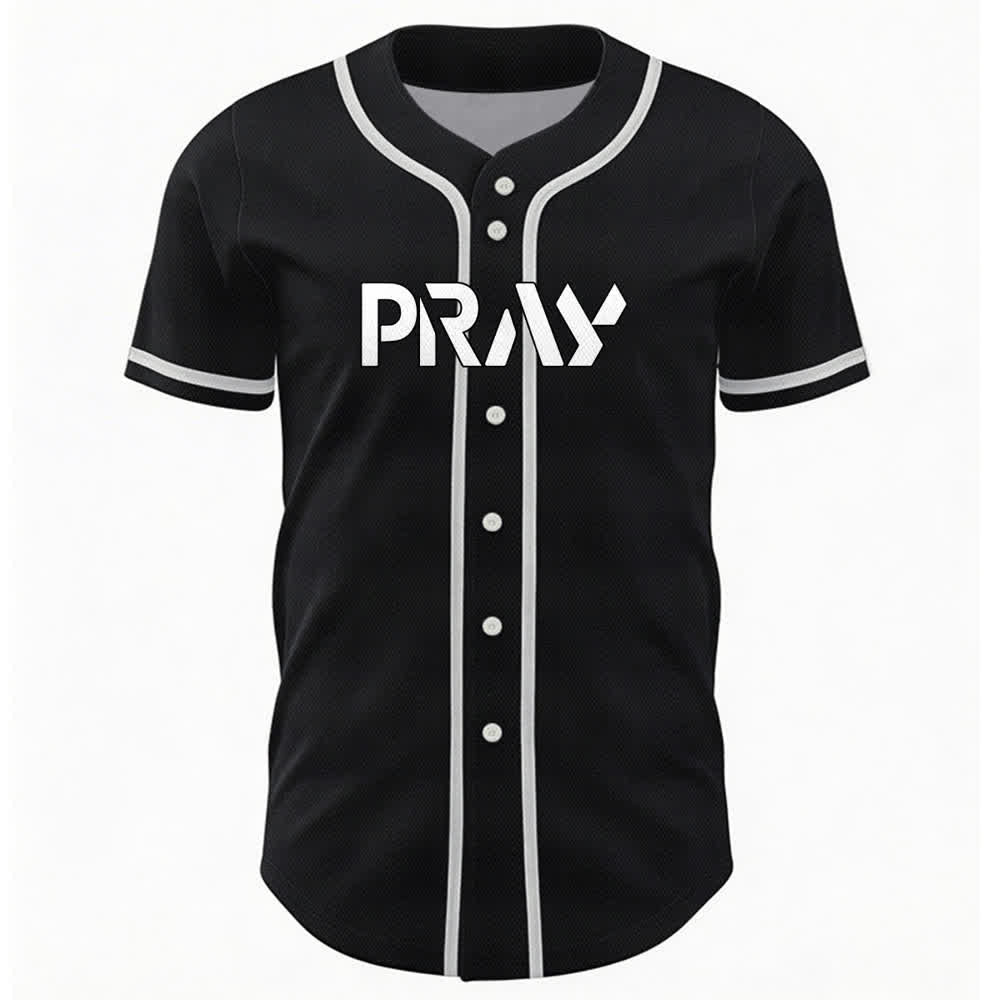 Christianartworkshop Prega Tocca la mia spalla Messaggio Maglia da baseball - image 9