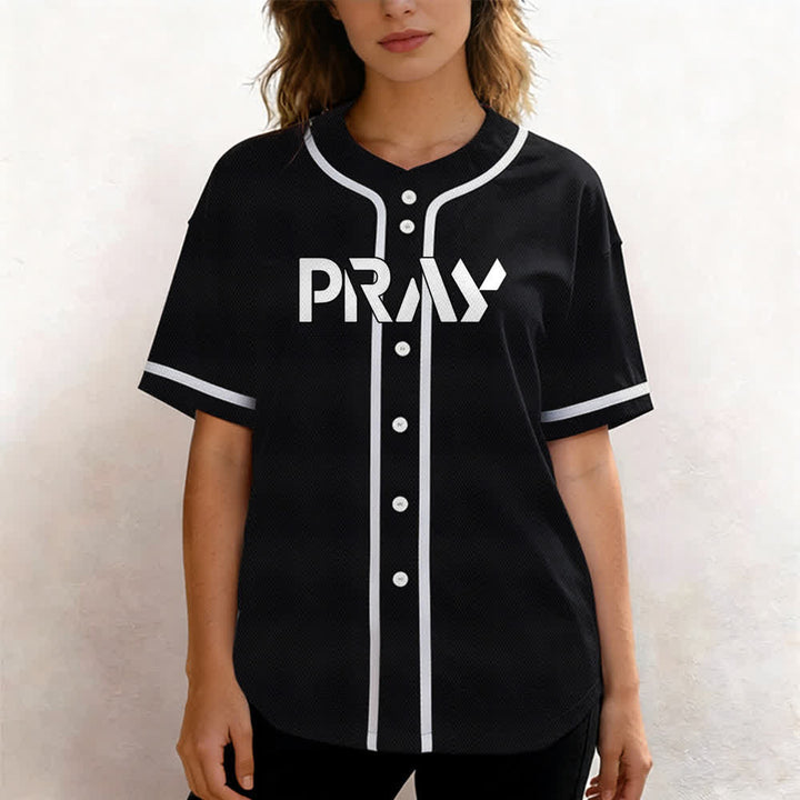 Christianartworkshop Prega Tocca la mia spalla Messaggio Maglia da baseball - image 11
