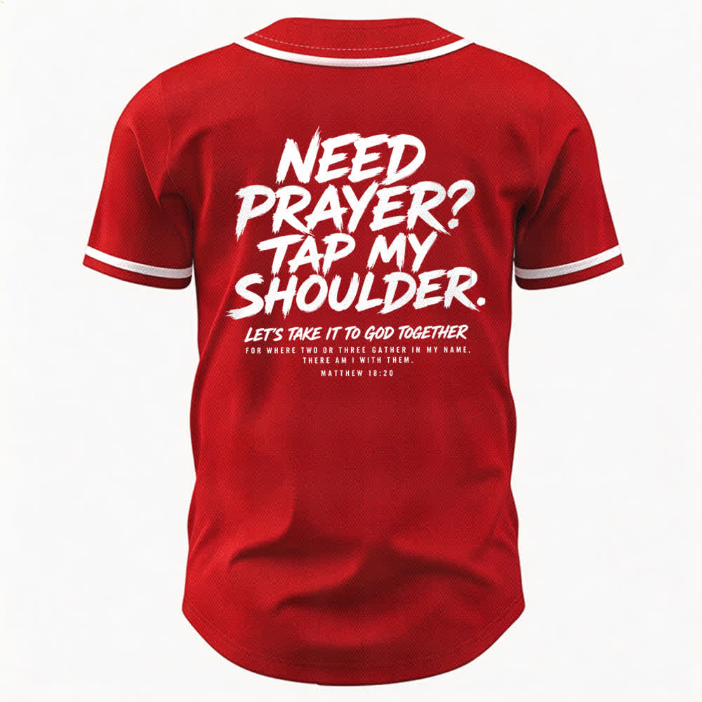 Christianartworkshop Prega Tocca la mia spalla Messaggio Maglia da baseball - image 15