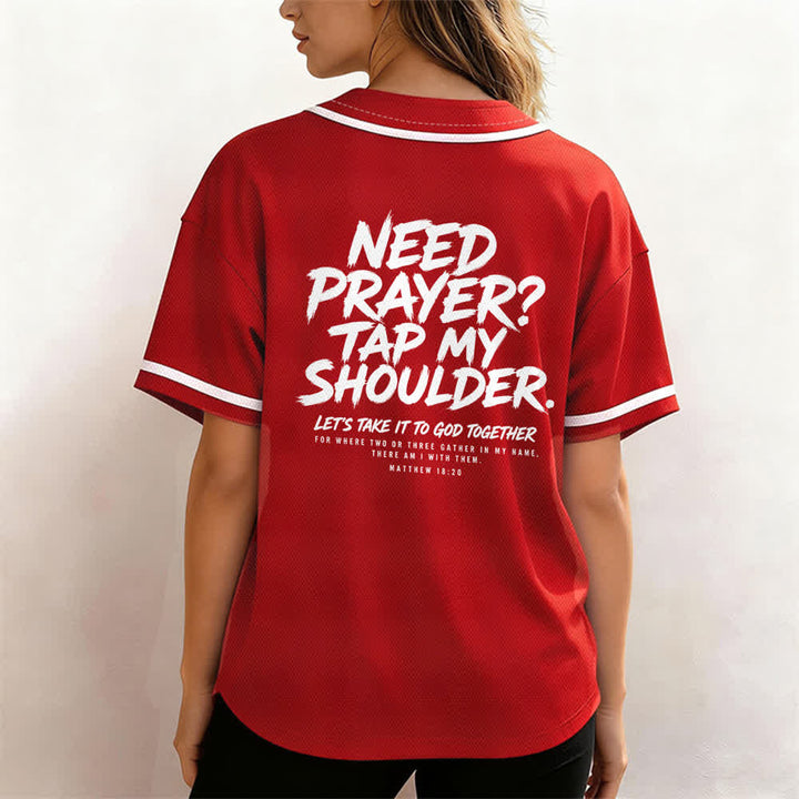 Christianartworkshop Prega Tocca la mia spalla Messaggio Maglia da baseball - image 17