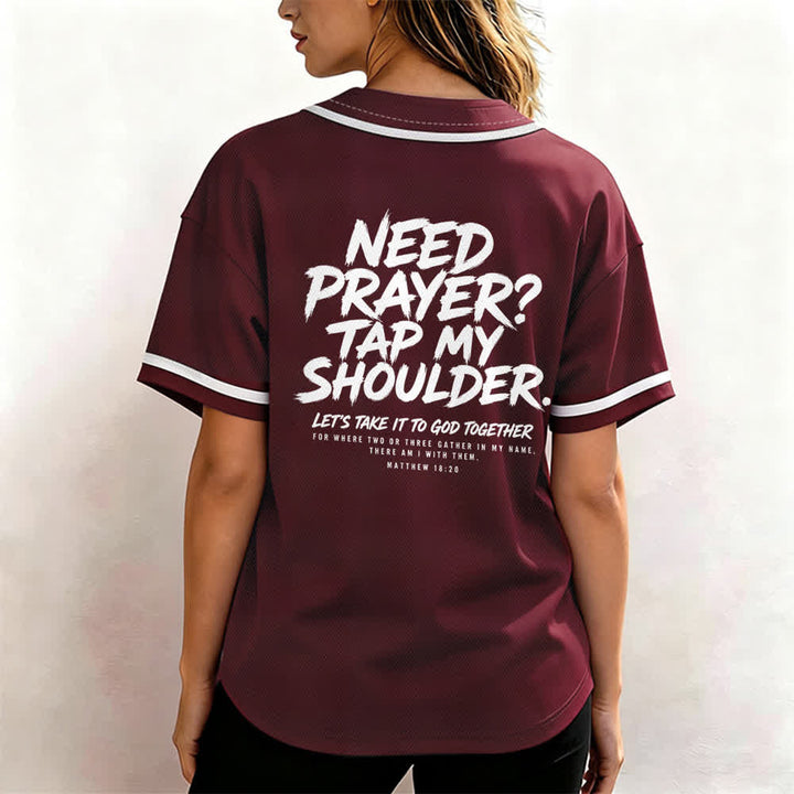 Christianartworkshop Prega Tocca la mia spalla Messaggio Maglia da baseball - image 24