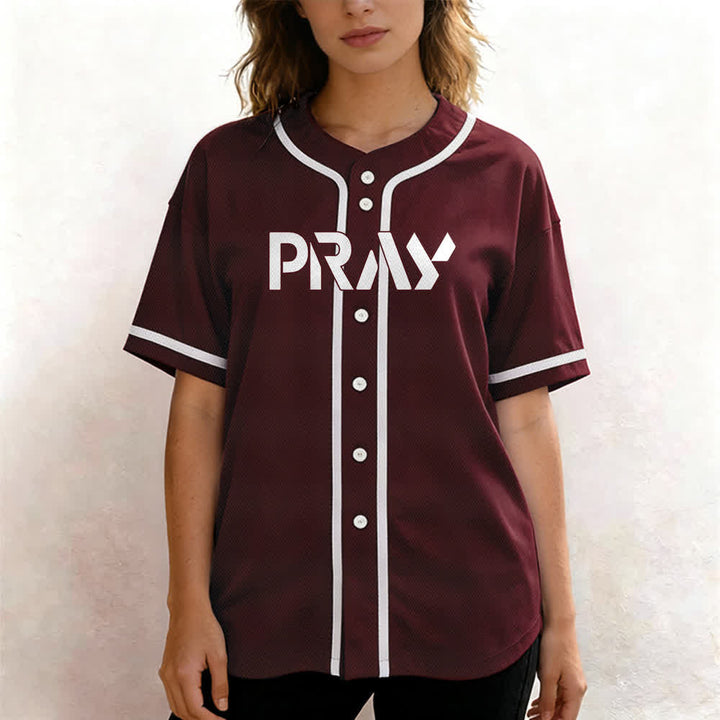 Christianartworkshop Prega Tocca la mia spalla Messaggio Maglia da baseball - image 25