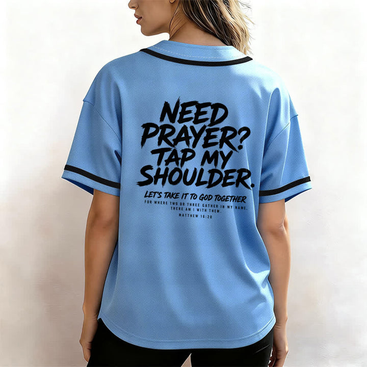 Christianartworkshop Prega Tocca la mia spalla Messaggio Maglia da baseball - image 31