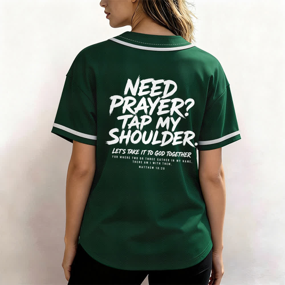 Christianartworkshop Prega Tocca la mia spalla Messaggio Maglia da baseball - image 38