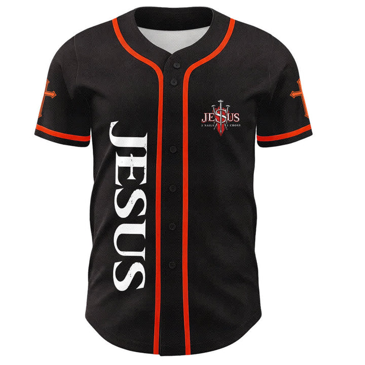 Christianartworkshop Gesù salva Corona di spine Maglia da baseball nera - image 9