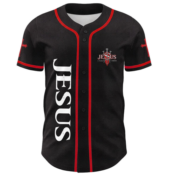 Christianartworkshop Gesù salva Corona di spine Maglia da baseball nera - image 16