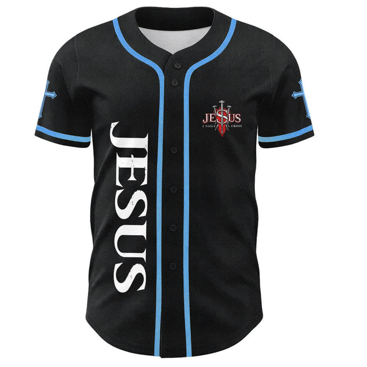 Christianartworkshop Gesù salva Corona di spine Maglia da baseball nera - image 30