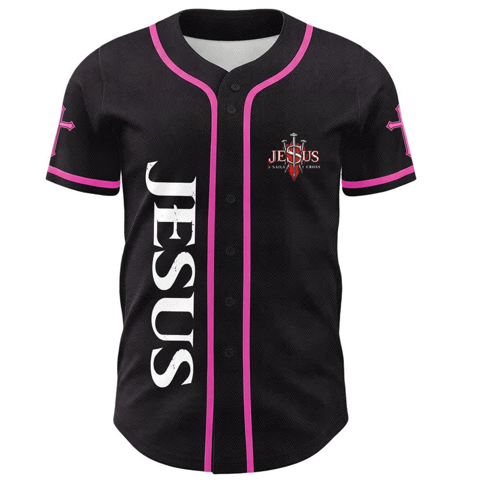 Christianartworkshop Gesù salva Corona di spine Maglia da baseball nera - image 44