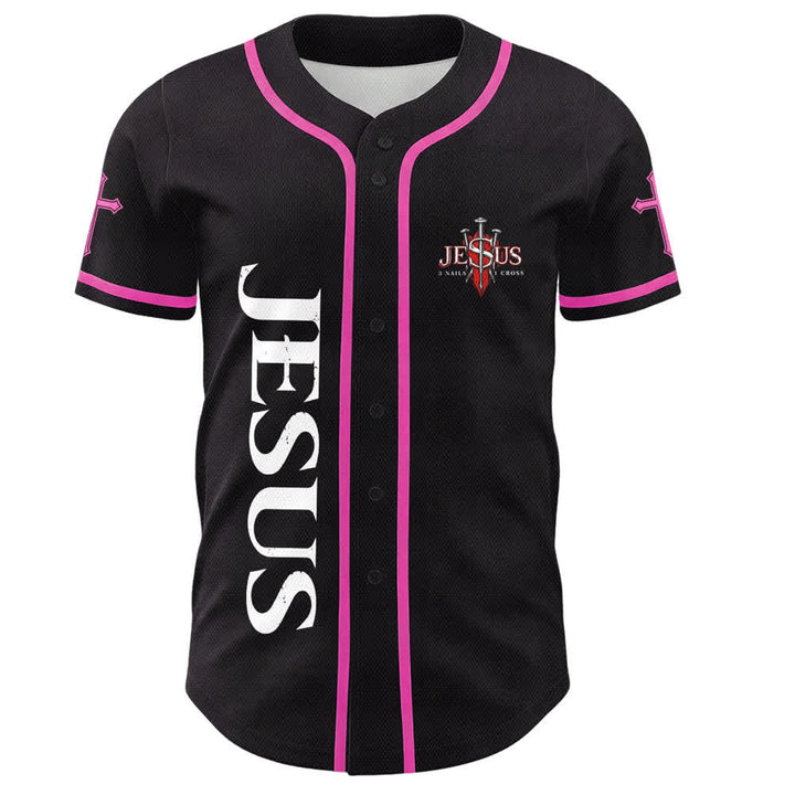 Christianartworkshop Gesù salva Corona di spine Maglia da baseball nera - image 44