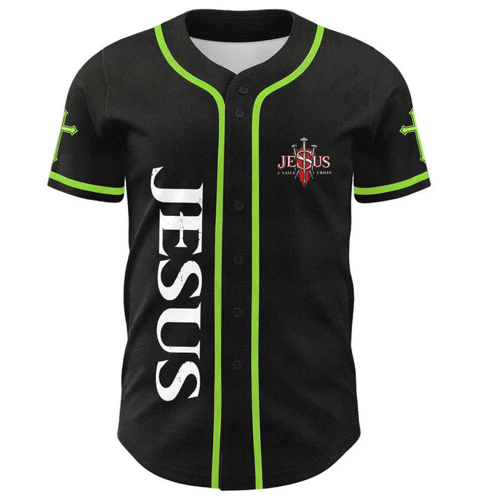 Christianartworkshop Gesù salva Corona di spine Maglia da baseball nera - image 51