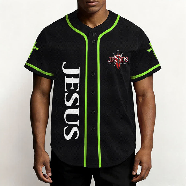 Christianartworkshop Gesù salva Corona di spine Maglia da baseball nera - image 55