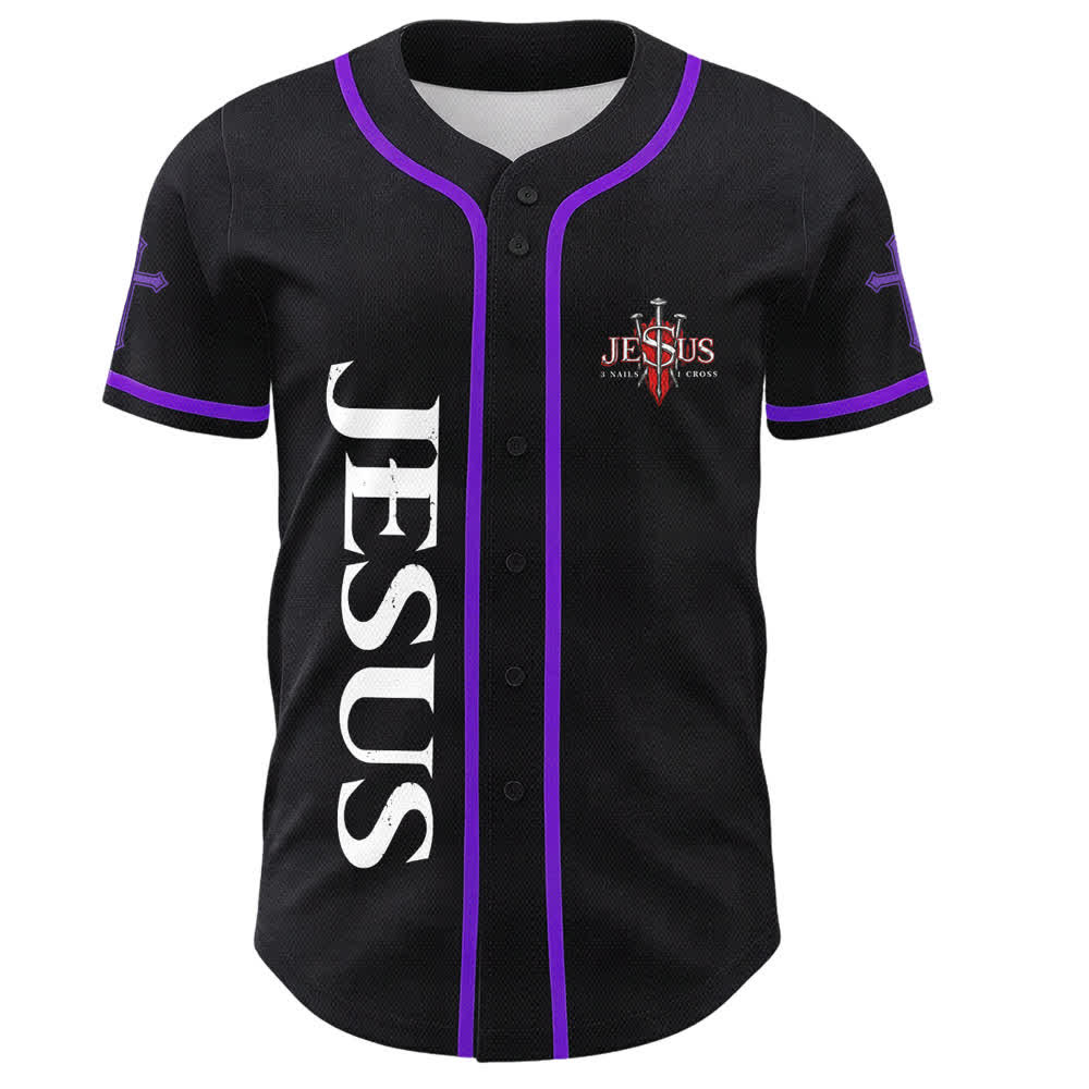 Christianartworkshop Gesù salva Corona di spine Maglia da baseball nera - image 58