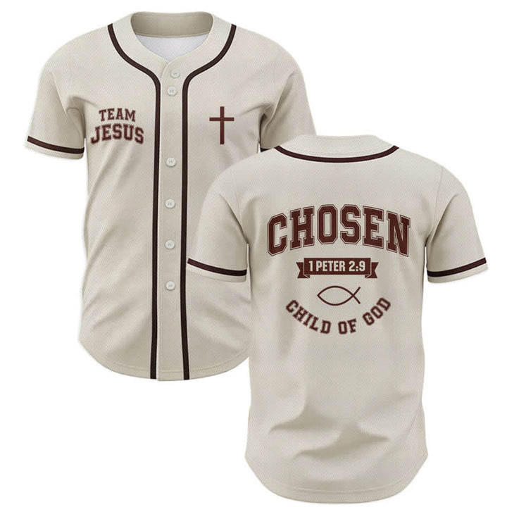 Maglia da baseball del team Jesus Chosen Child of God di Christianartworkshop - Beige - 5XL - image 28