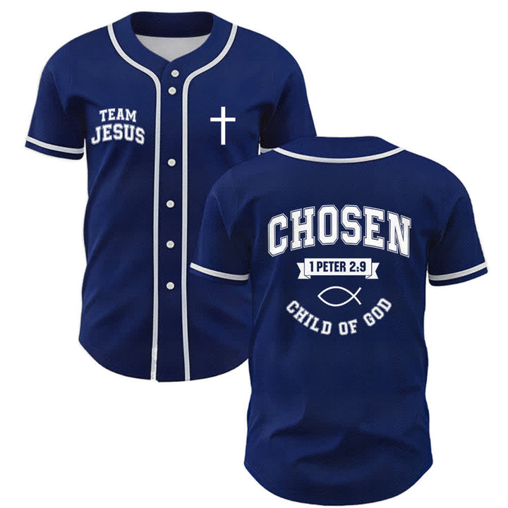 Maglia da baseball del team Jesus Chosen Child of God di Christianartworkshop - Marina - 5XL - image 42