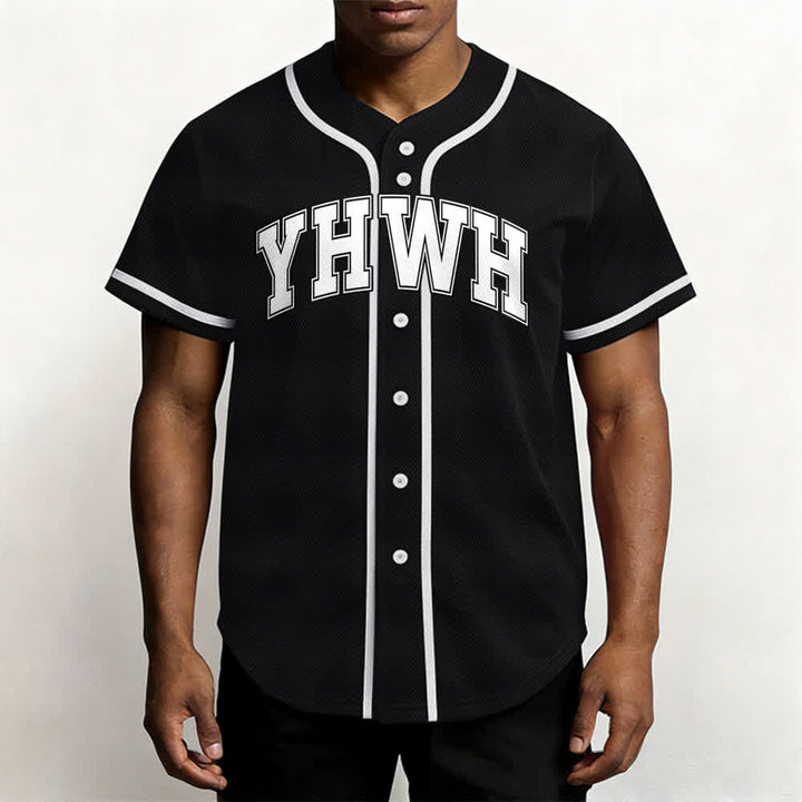 Christianartworkshop Maglia da baseball YHWH Varsity con bottoni frontali - image 5