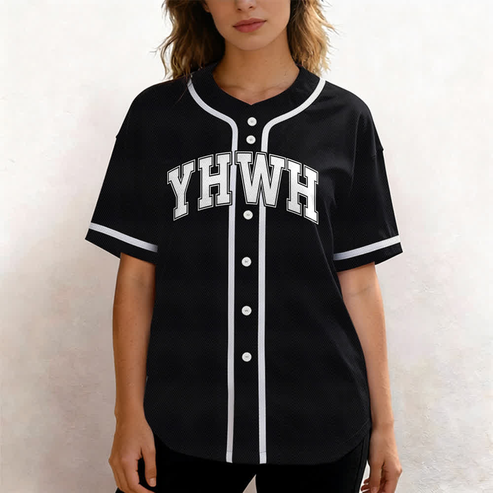 Christianartworkshop Maglia da baseball YHWH Varsity con bottoni frontali - image 4
