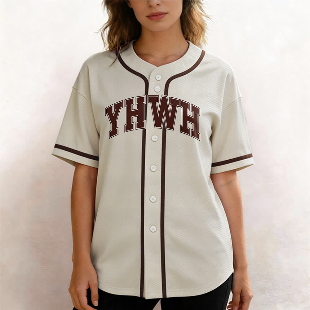 Christianartworkshop Maglia da baseball YHWH Varsity con bottoni frontali - image 7