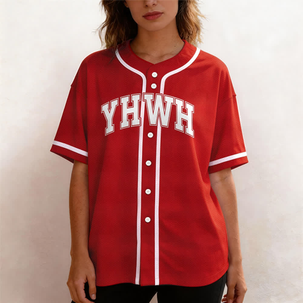 Christianartworkshop Maglia da baseball YHWH Varsity con bottoni frontali - image 22