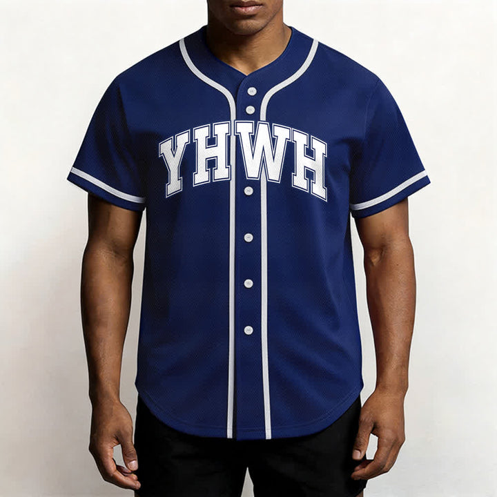 Christianartworkshop Maglia da baseball YHWH Varsity con bottoni frontali - image 17