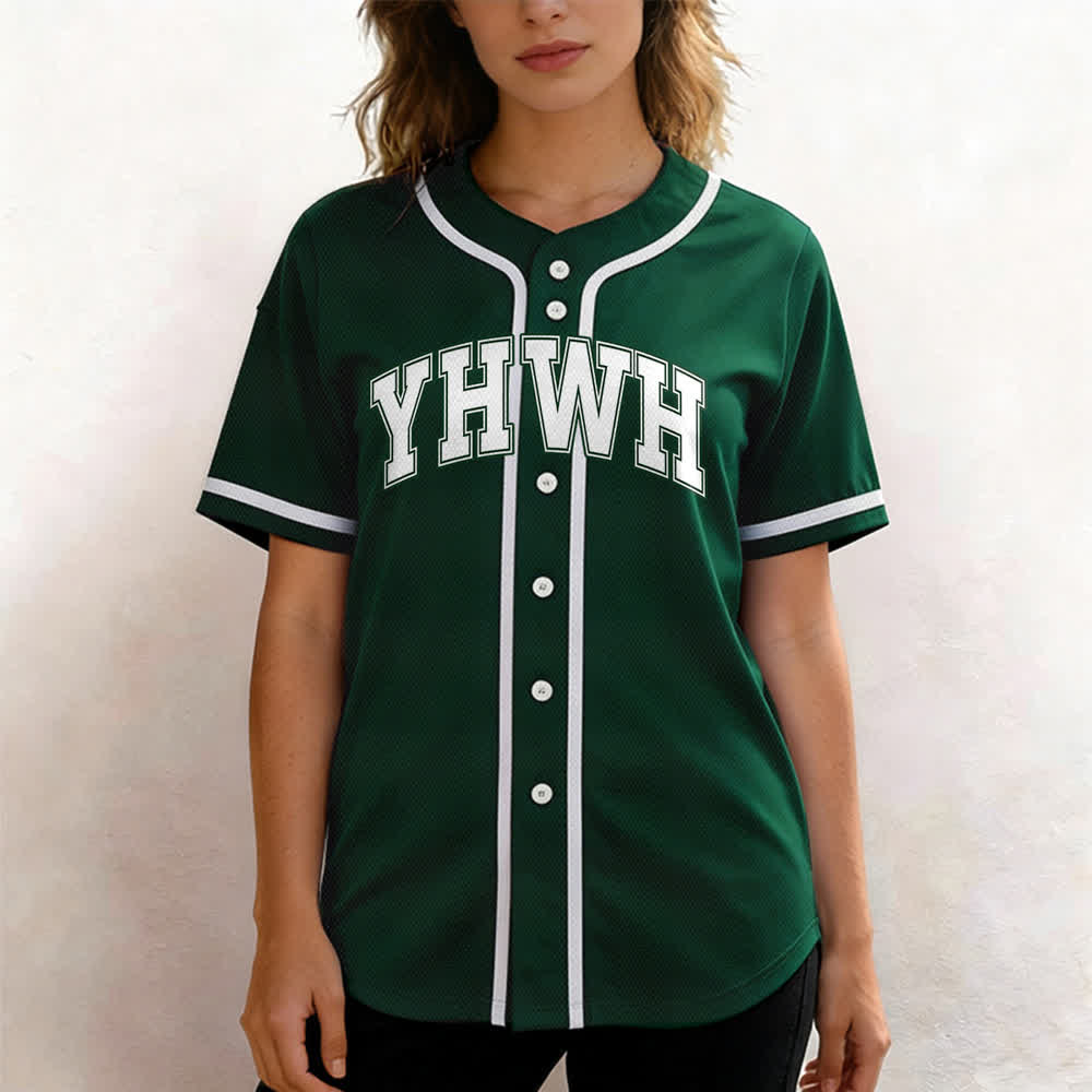 Christianartworkshop Maglia da baseball YHWH Varsity con bottoni frontali - image 10