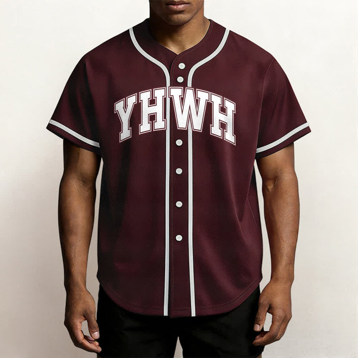 Christianartworkshop Maglia da baseball YHWH Varsity con bottoni frontali - image 14