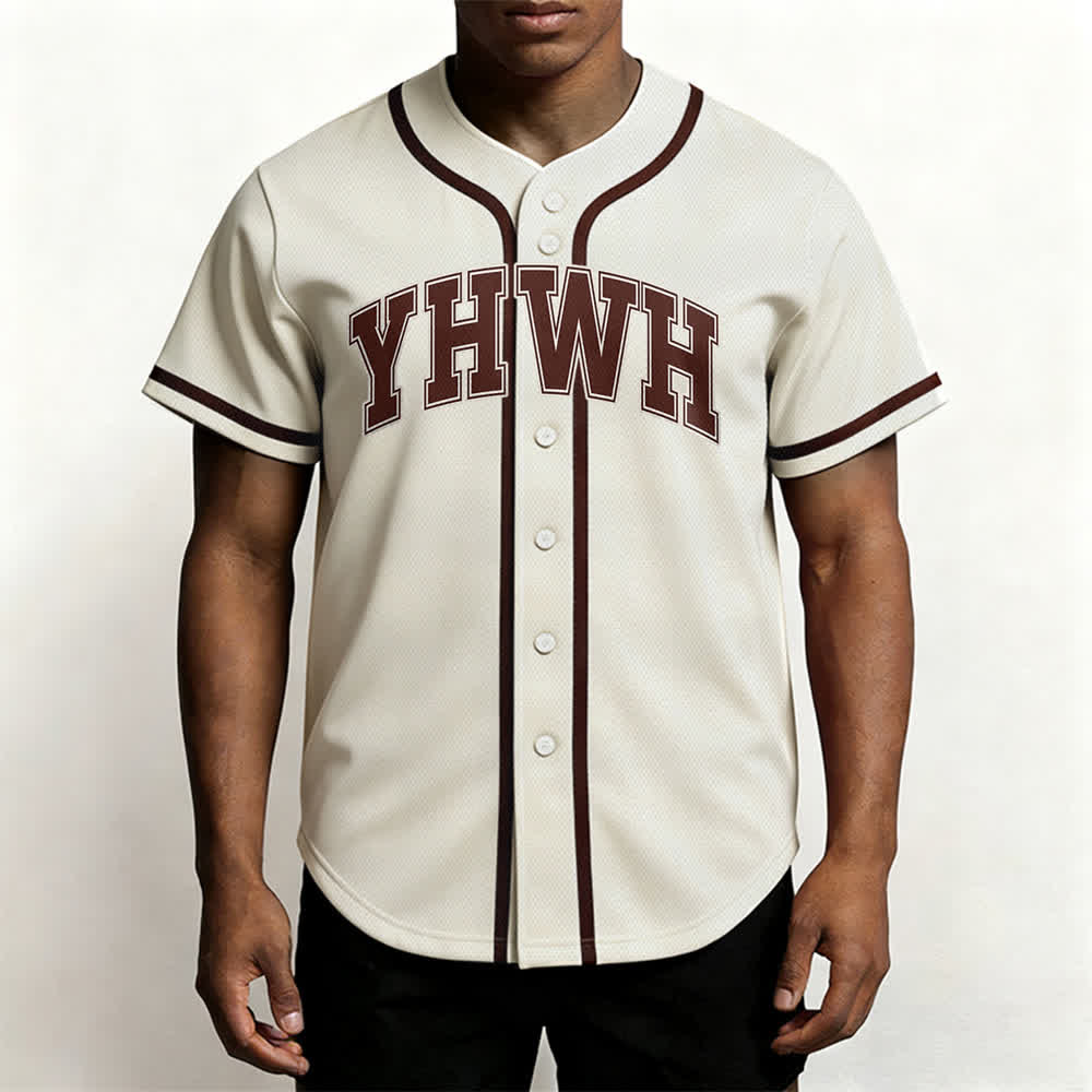 Christianartworkshop Maglia da baseball YHWH Varsity con bottoni frontali - image 8