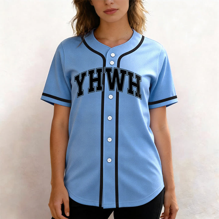 Christianartworkshop Maglia da baseball YHWH Varsity con bottoni frontali - image 19