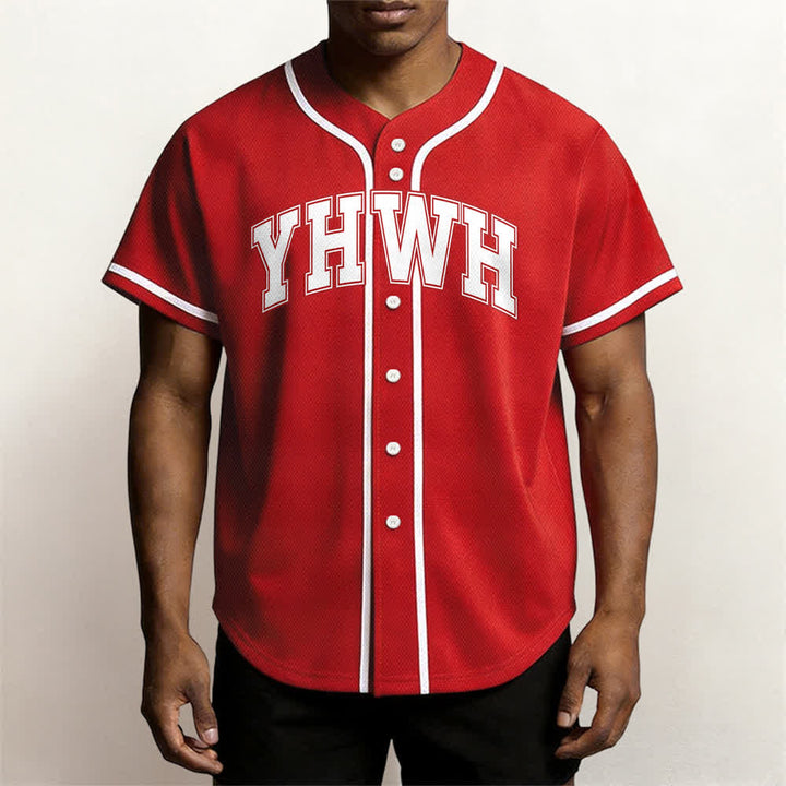 Christianartworkshop Maglia da baseball YHWH Varsity con bottoni frontali - image 23