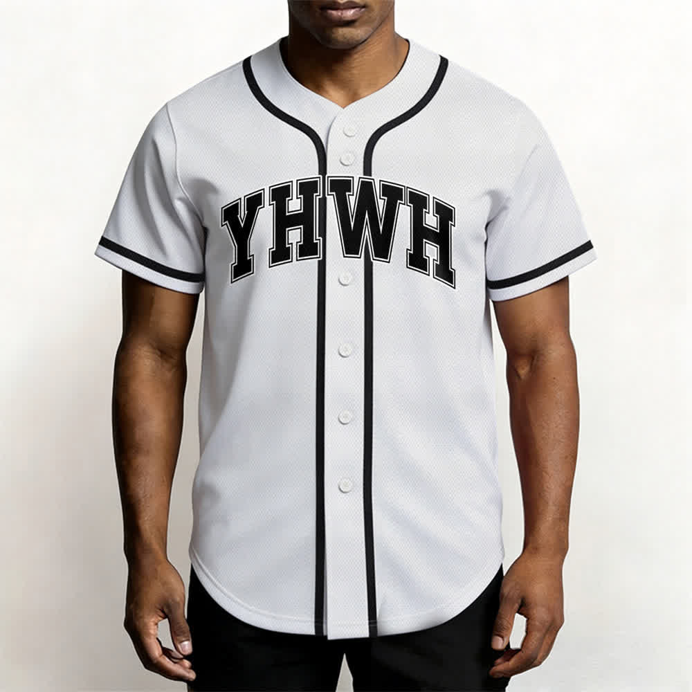 Christianartworkshop Maglia da baseball YHWH Varsity con bottoni frontali - image 2