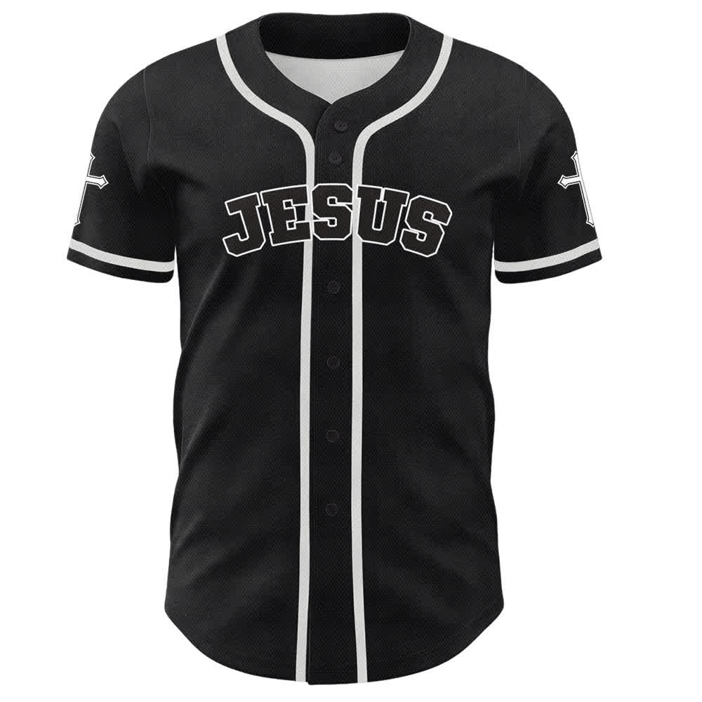 Christianartworkshop Maglia da baseball nera con bottoni raffigurante l'armatura del leone di Gesù - image 2