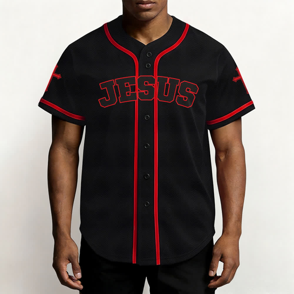 Christianartworkshop Maglia da baseball nera con bottoni raffigurante l'armatura del leone di Gesù - image 13