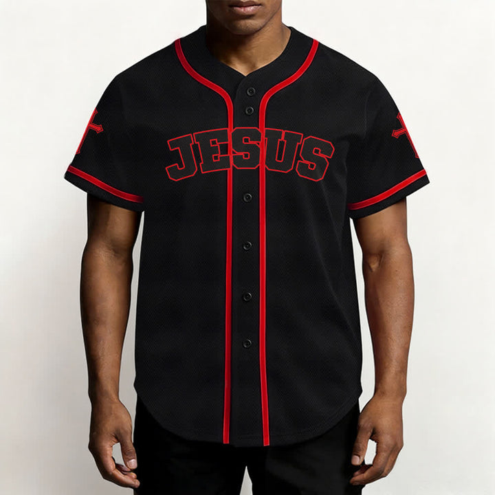 Christianartworkshop Maglia da baseball nera con bottoni raffigurante l'armatura del leone di Gesù - image 13